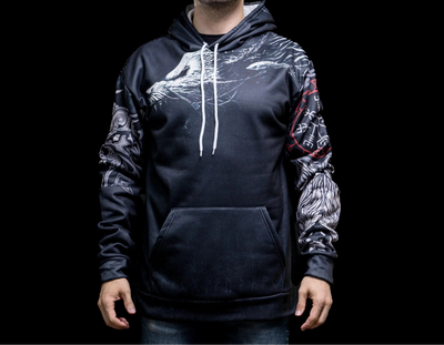 Hoodie Viking "Le Chemin du Loup Légendaire" – Coton
