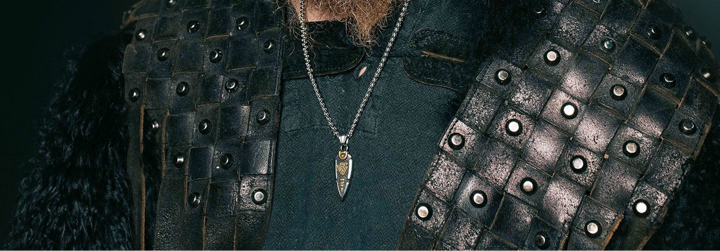 Collier Lance d'Odin Valknut en Acier Inoxydable – Argenté