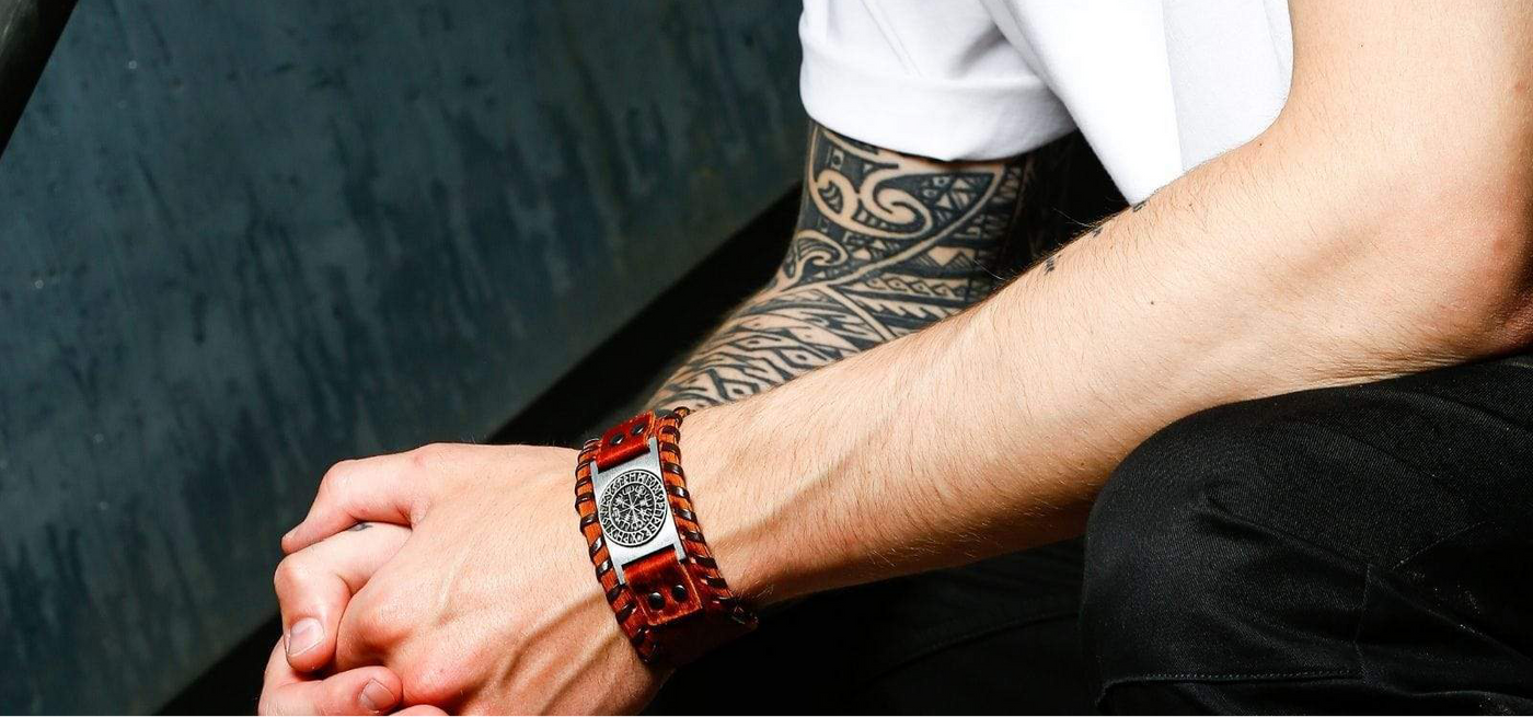 Bracelet de Viking en Cuir-HERITAGE VIKING