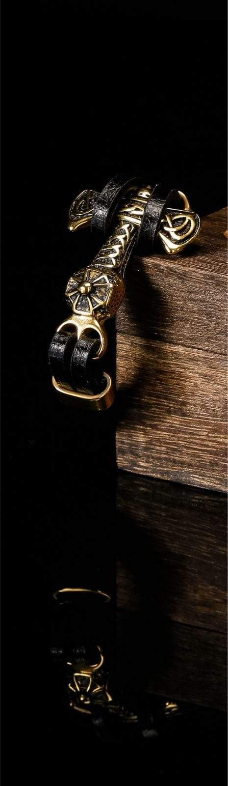 Bracelet Viking hache de guerre en cuir-HERITAGE VIKING