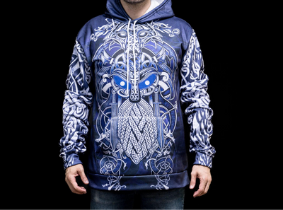 Hoodie Viking "Hoodie Fenrir et Odin - Duel de Destin" – Coton
