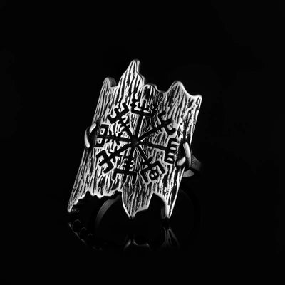 Bague viking l'écorse gravée de Vegvisir-HERITAGE VIKING