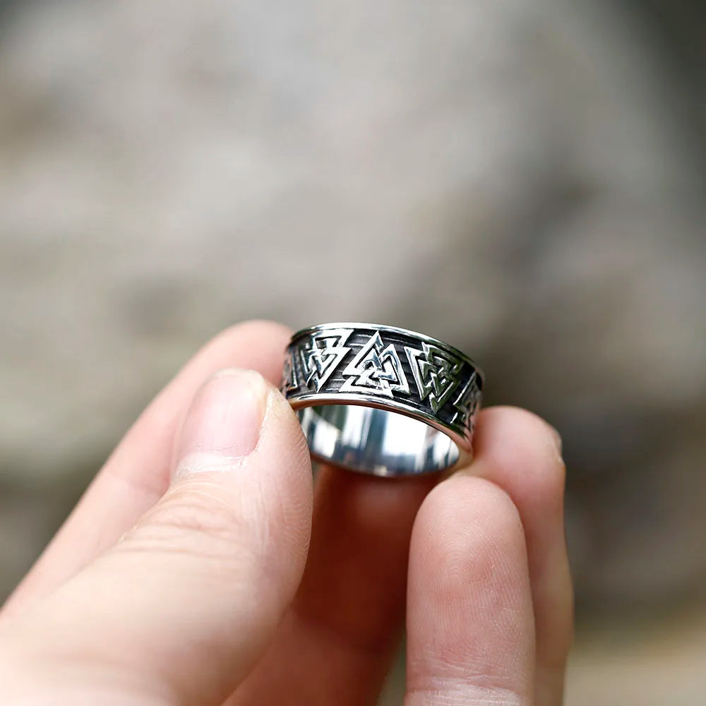 Bague viking Valknut tournoyant-HERITAGE VIKING