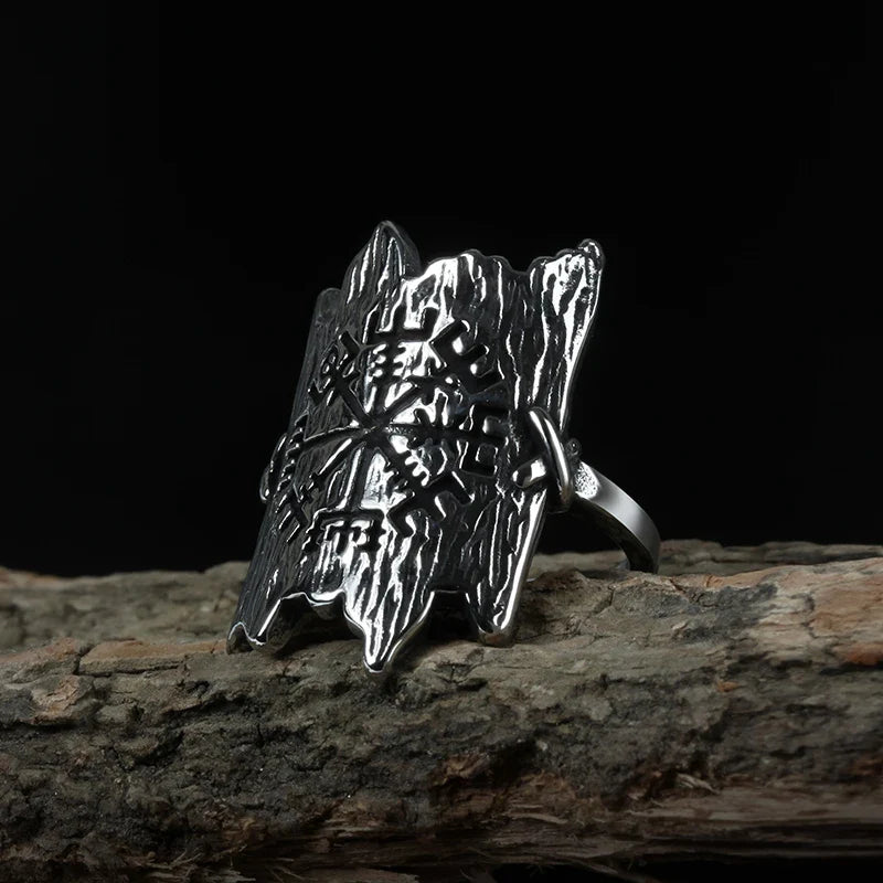 Bague viking l'écorse gravée de Vegvisir-HERITAGE VIKING