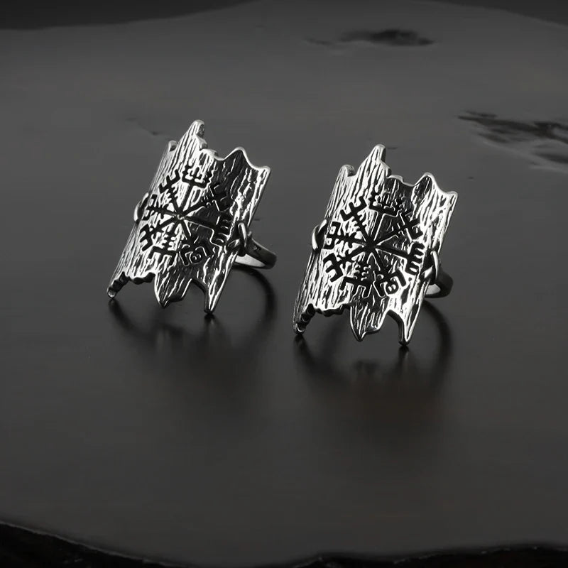 Bague viking l'écorse gravée de Vegvisir-HERITAGE VIKING