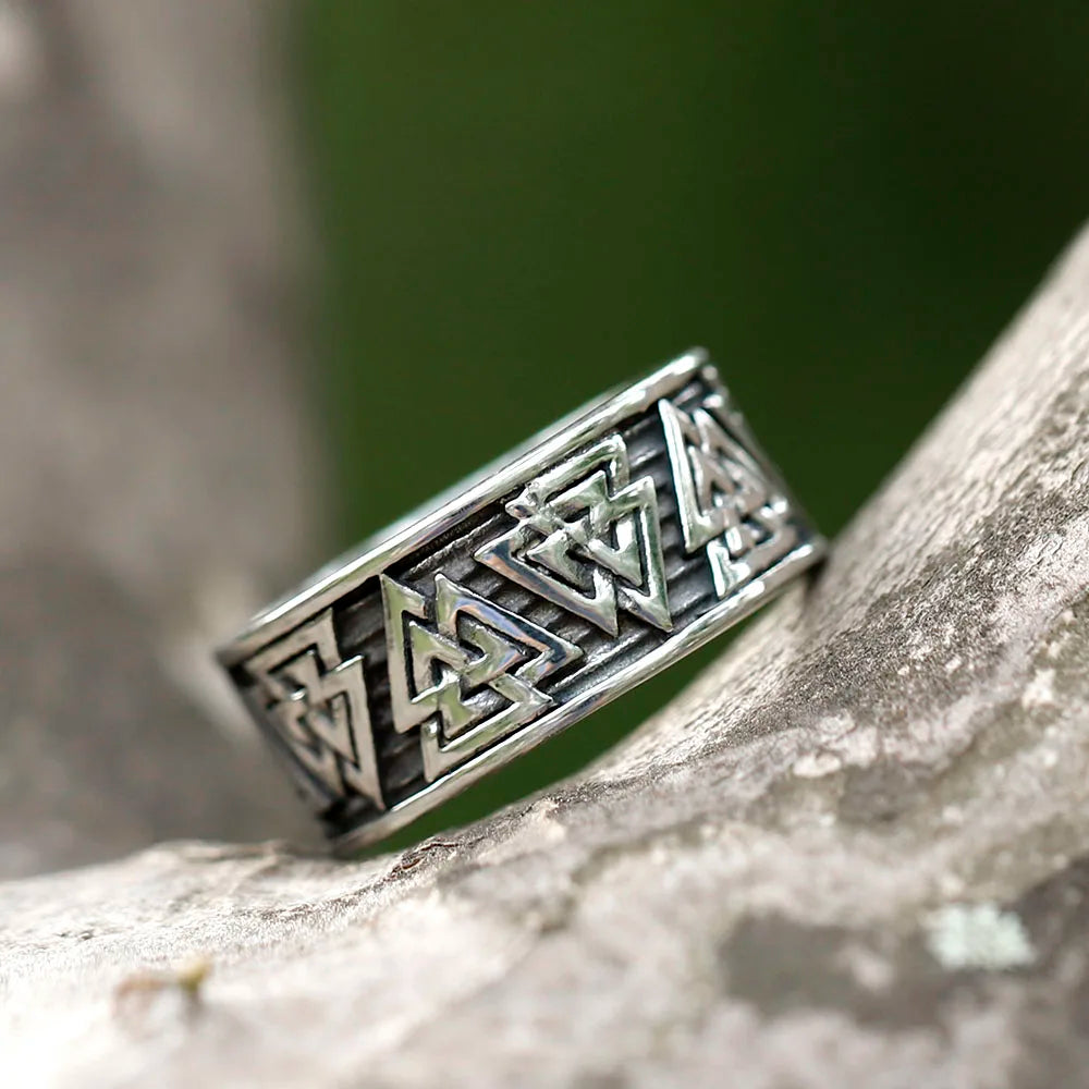 Bague viking Valknut tournoyant-HERITAGE VIKING
