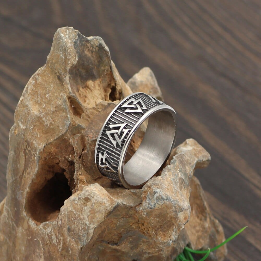 Anneau aux multiples Valknut-HERITAGE VIKING
