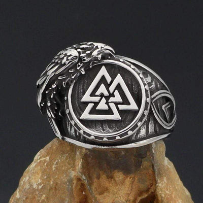 Bague symbole Valknut - Acier inoxydable - Viking-HERITAGE VIKING