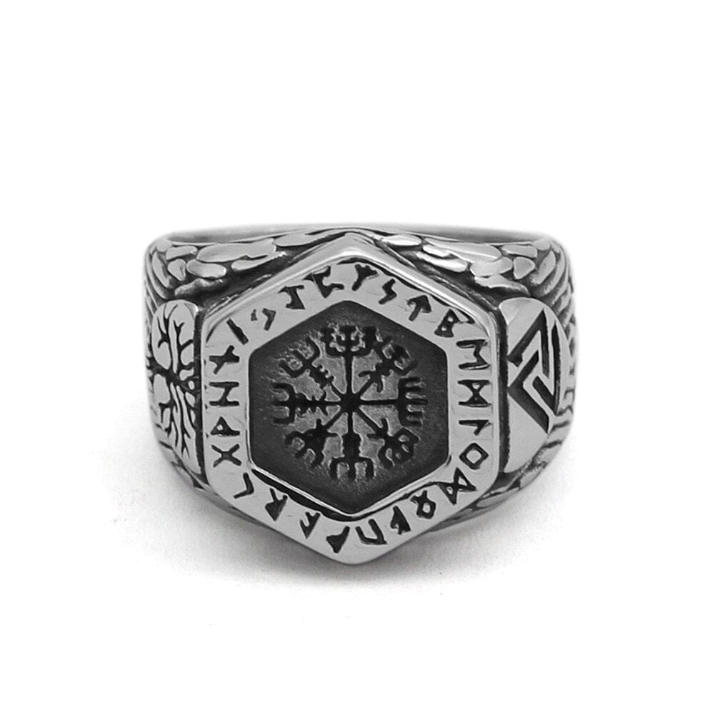 Bague boussole runique Vegvisir-HERITAGE VIKING