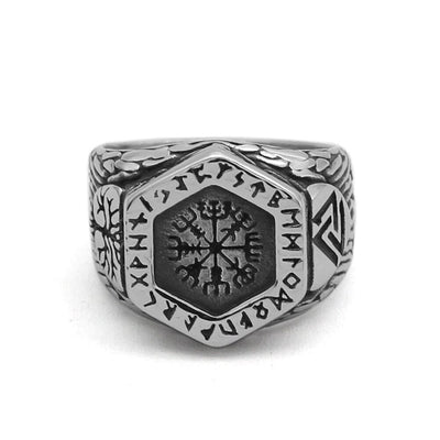 Bague boussole runique Vegvisir-HERITAGE VIKING
