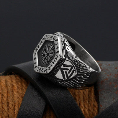 Bague boussole runique Vegvisir-HERITAGE VIKING