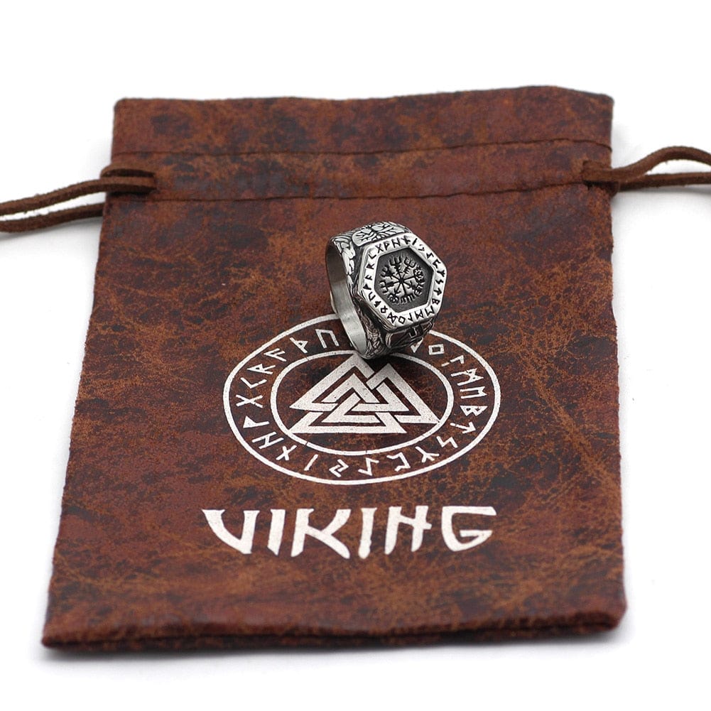 Bague boussole runique Vegvisir-HERITAGE VIKING