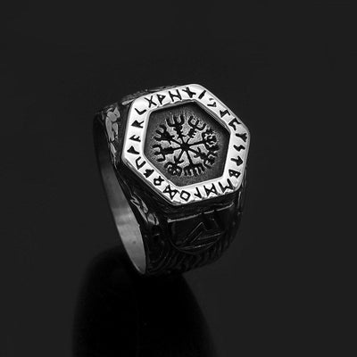 Bague boussole runique Vegvisir-HERITAGE VIKING