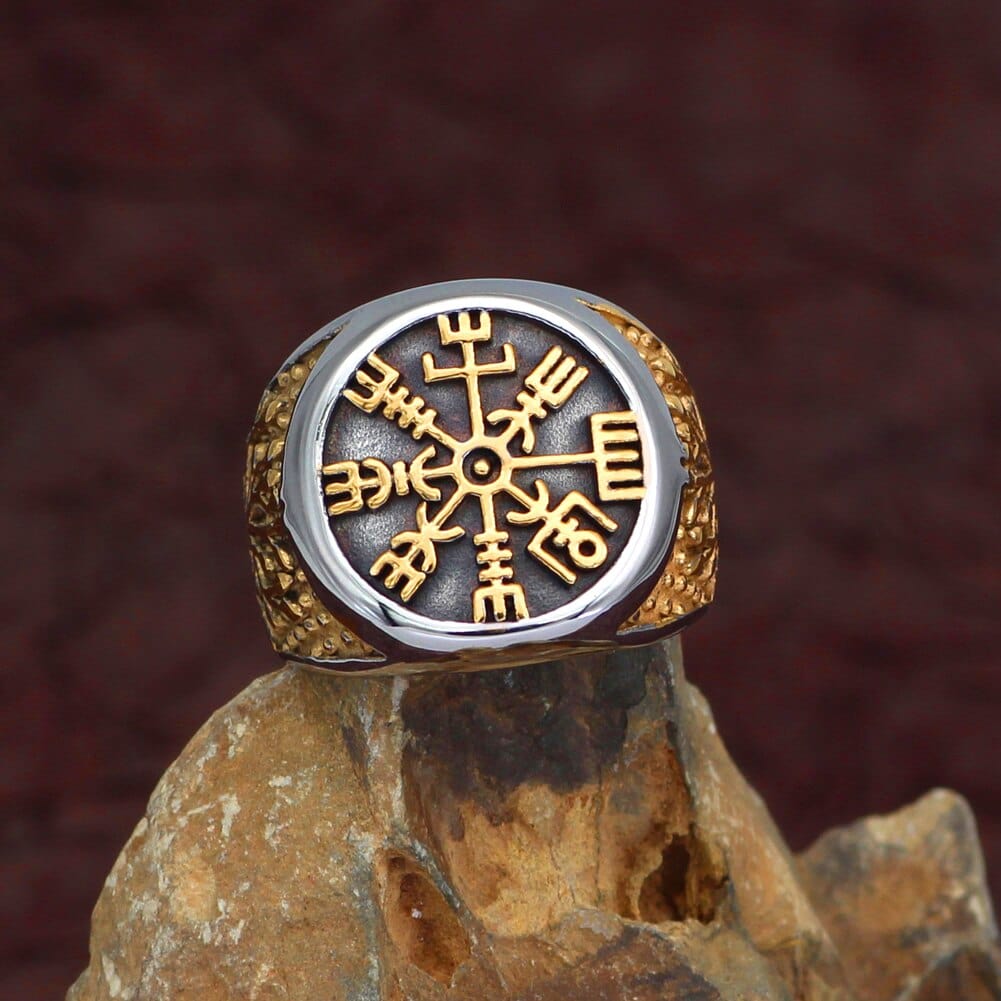 Bague compas du Viking et arbre de vie-HERITAGE VIKING