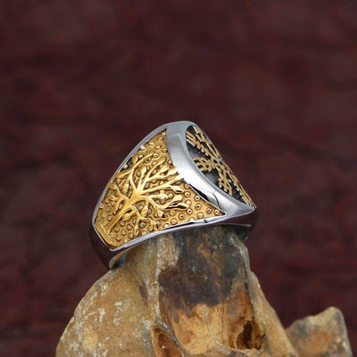 Bague compas du Viking et arbre de vie-HERITAGE VIKING