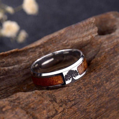 Bague d'Yggdrasil - acier inoxydable-HERITAGE VIKING