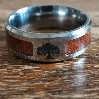 Bague d'Yggdrasil - acier inoxydable-HERITAGE VIKING