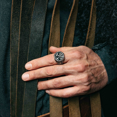 Bague de hache de guerre croisée - acier inoxydable-HERITAGE VIKING