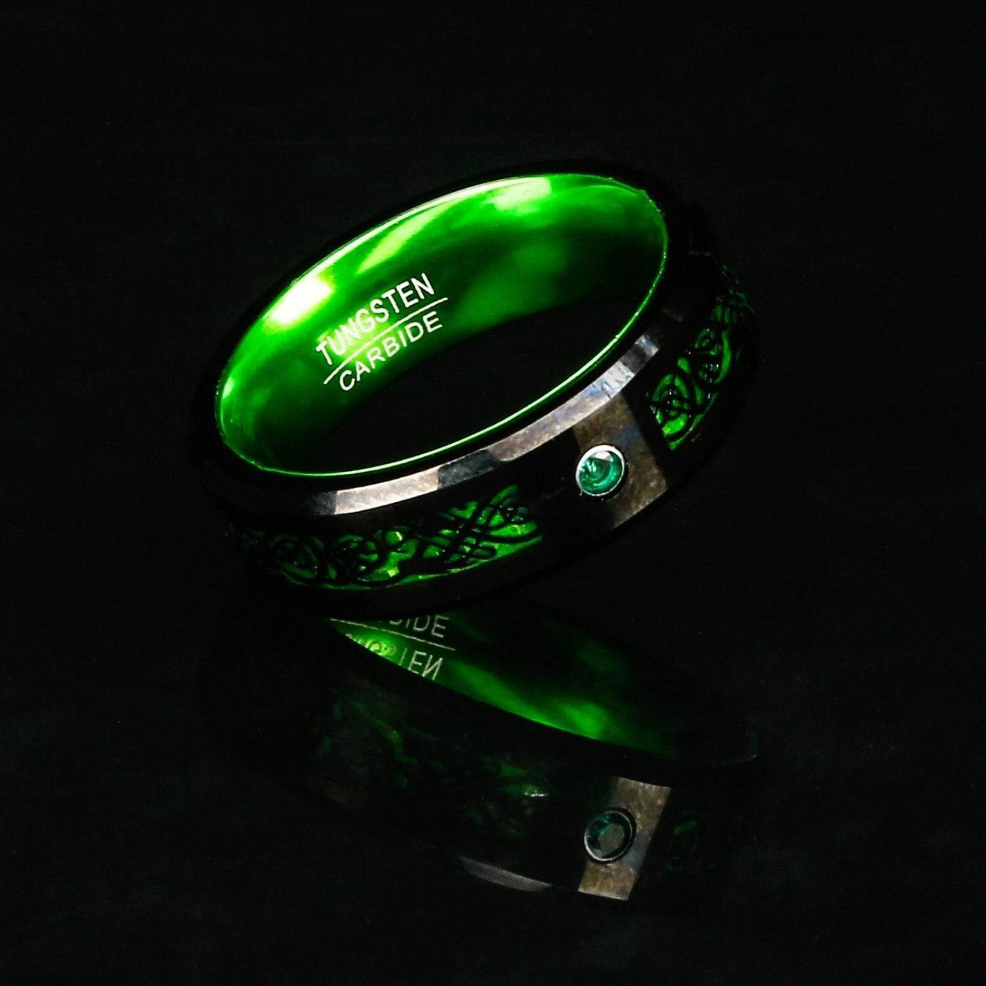 Bague de Jarl "Forêt de Kattegat" en Tungstène-HERITAGE VIKING