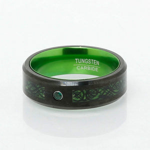 Bague de Jarl "Forêt de Kattegat" en Tungstène-HERITAGE VIKING