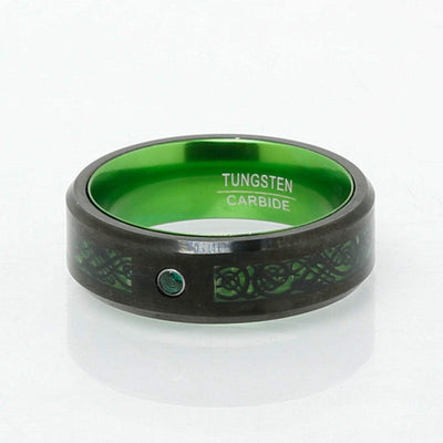 Bague de Jarl "Forêt de Kattegat" en Tungstène-HERITAGE VIKING