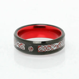 Bague de Jarl "Sang du Valhalla" en Tungstène-HERITAGE VIKING