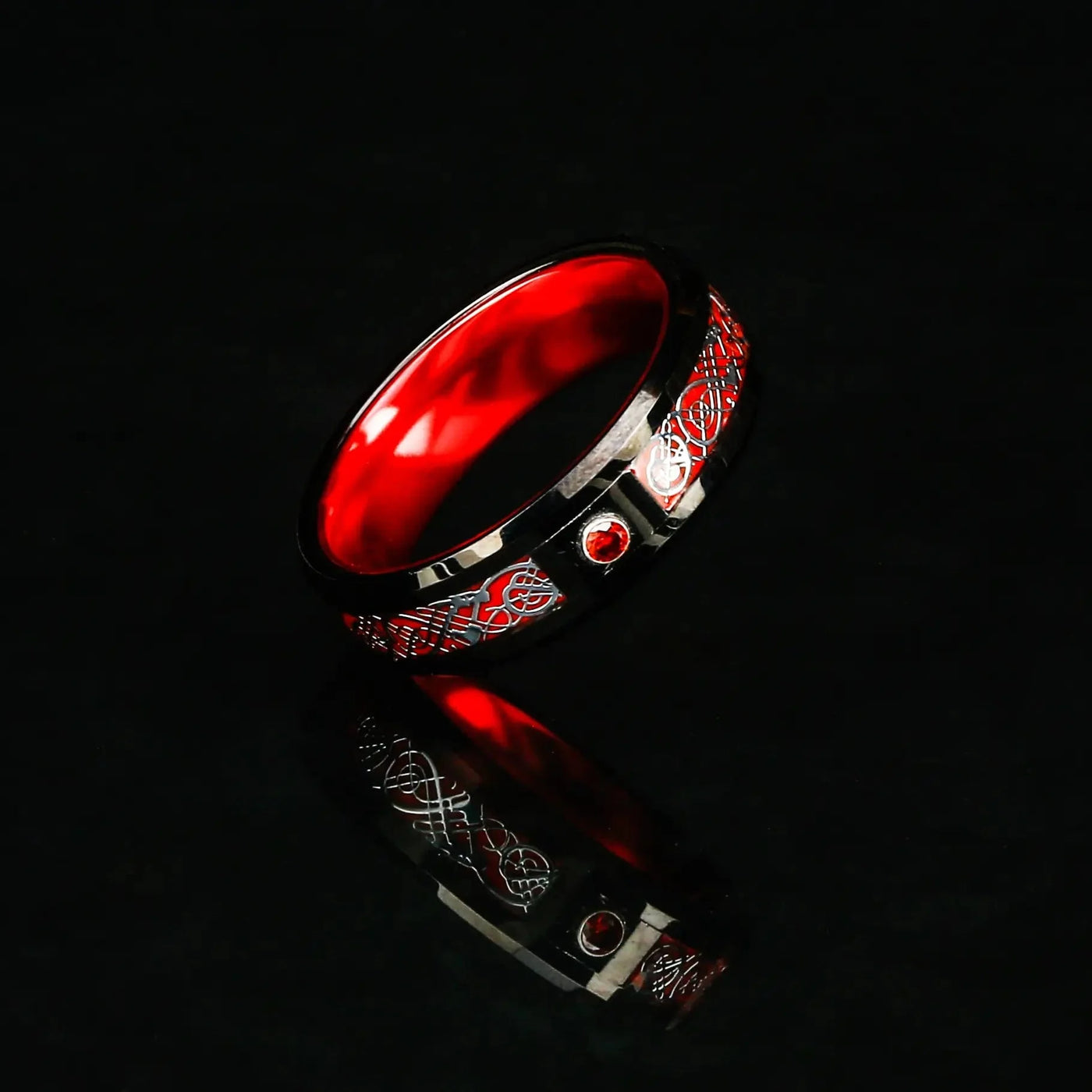 Bague de Jarl "Sang du Valhalla" en Tungstène-HERITAGE VIKING