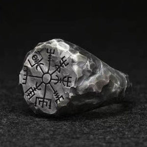 Bague "Suivre son chemin" Vegvisir | Acier inoxydable-HERITAGE VIKING