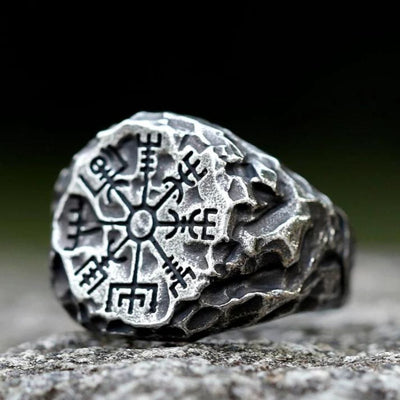 Bague "Suivre son chemin" Vegvisir | Acier inoxydable-HERITAGE VIKING