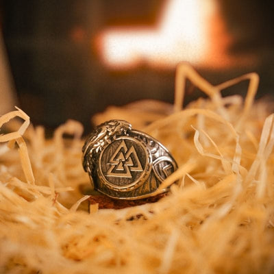 Bague symbole Valknut - Acier inoxydable - Viking-HERITAGE VIKING