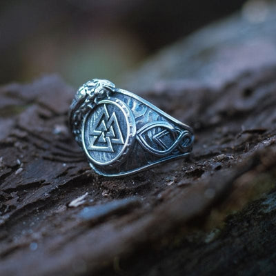 Bague symbole Valknut - Acier inoxydable - Viking-HERITAGE VIKING