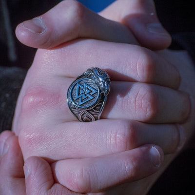 Bague symbole Valknut - Acier inoxydable - Viking-HERITAGE VIKING