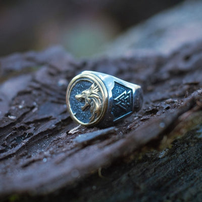 Bague tête de loup viking - acier inoxydable-HERITAGE VIKING