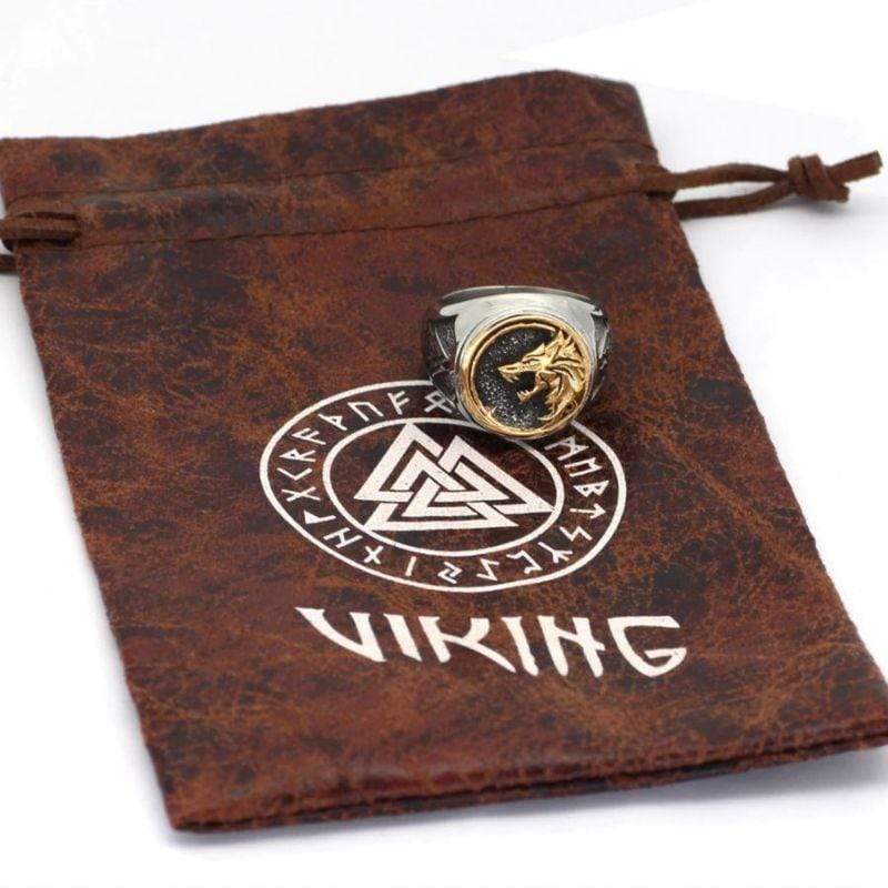 Bague tête de loup viking - acier inoxydable-HERITAGE VIKING
