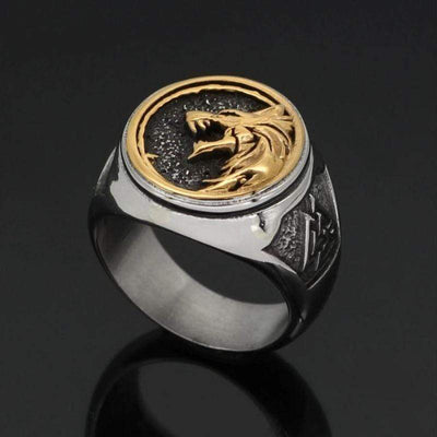 Bague tête de loup viking - acier inoxydable-HERITAGE VIKING