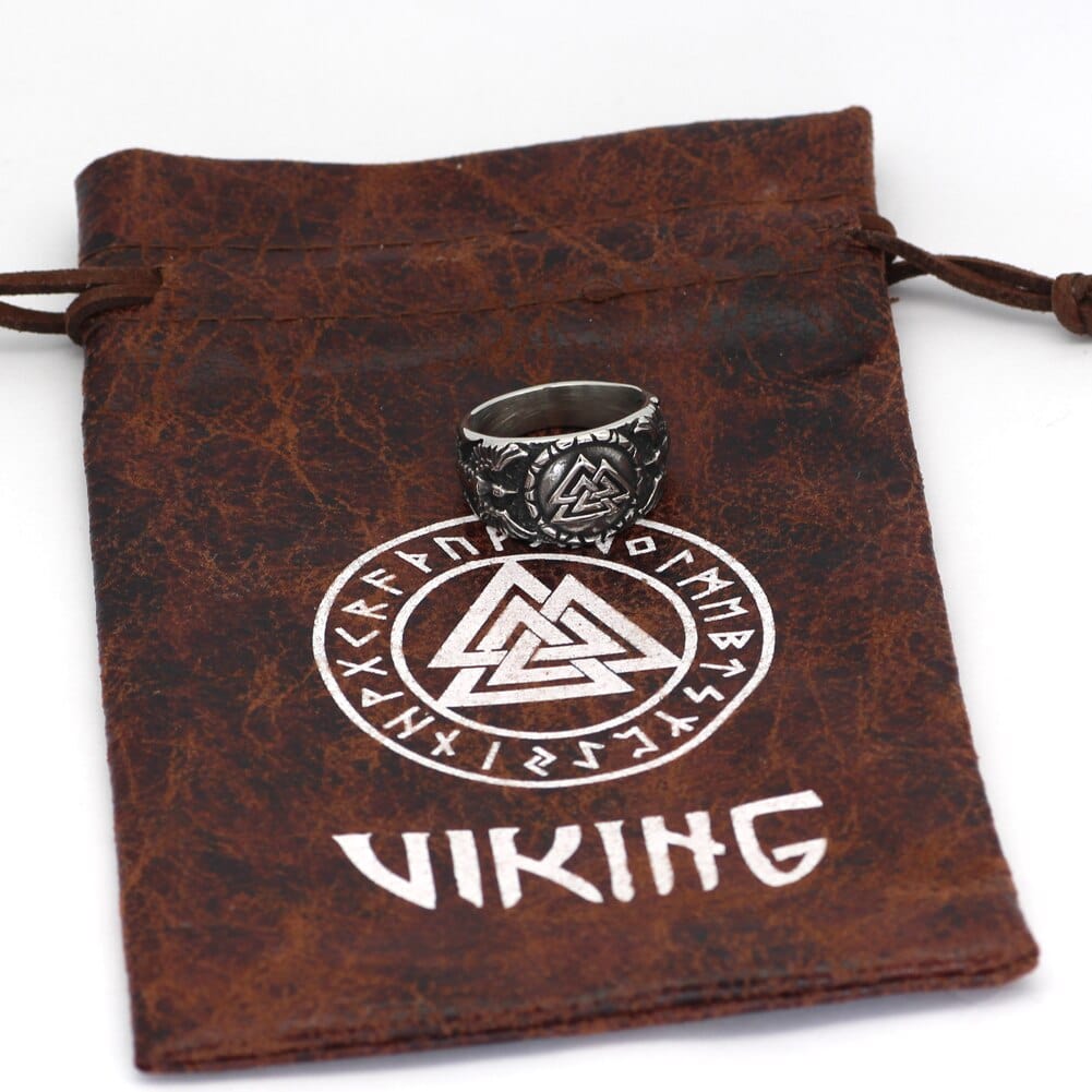 Bague Valknut porté par les corbeaux d'Odin-HERITAGE VIKING