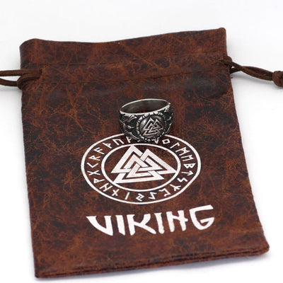 Bague Valknut porté par les corbeaux d'Odin-HERITAGE VIKING