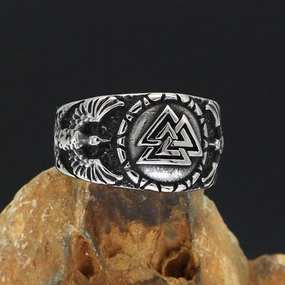 Bague Valknut porté par les corbeaux d'Odin-HERITAGE VIKING