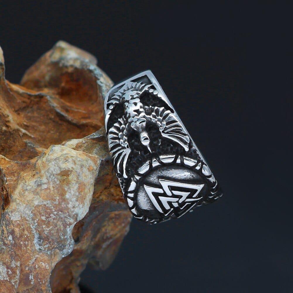 Bague Valknut porté par les corbeaux d'Odin-HERITAGE VIKING