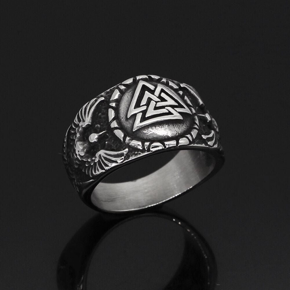 Bague Valknut porté par les corbeaux d'Odin-HERITAGE VIKING