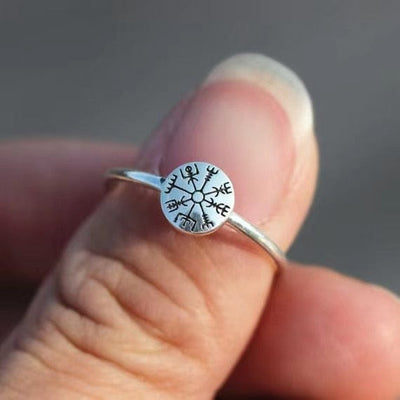 Bague Vegvisir de guerrière au bouclier-HERITAGE VIKING