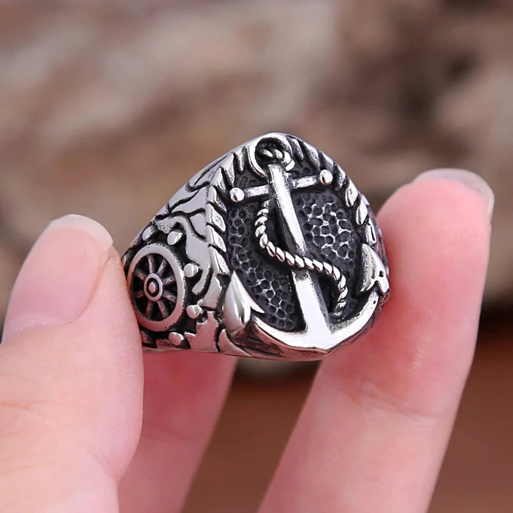 Bague Viking Ancre de Drakkar-HERITAGE VIKING