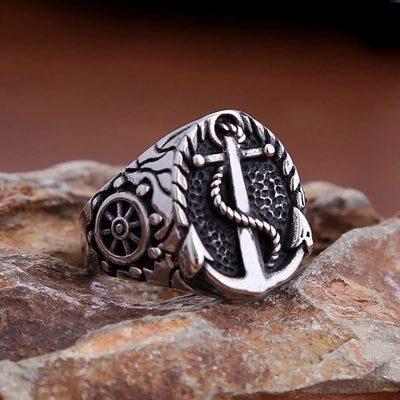 Bague Viking Ancre de Drakkar-HERITAGE VIKING