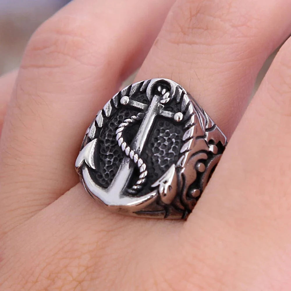 Bague Viking Ancre de Drakkar-HERITAGE VIKING