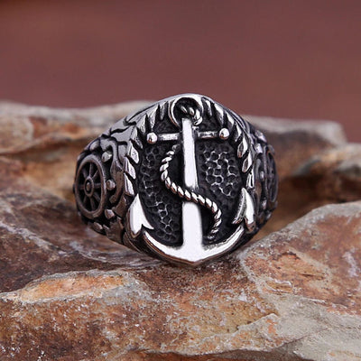 Bague Viking Ancre de Drakkar-HERITAGE VIKING