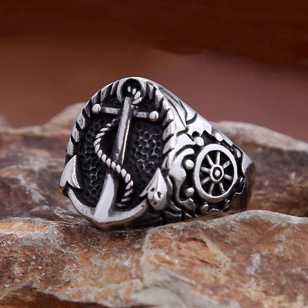 Bague Viking Ancre de Drakkar-HERITAGE VIKING