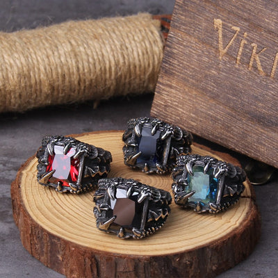 Bague viking "Anneau des Quatre Feux du Dragon"-HERITAGE VIKING