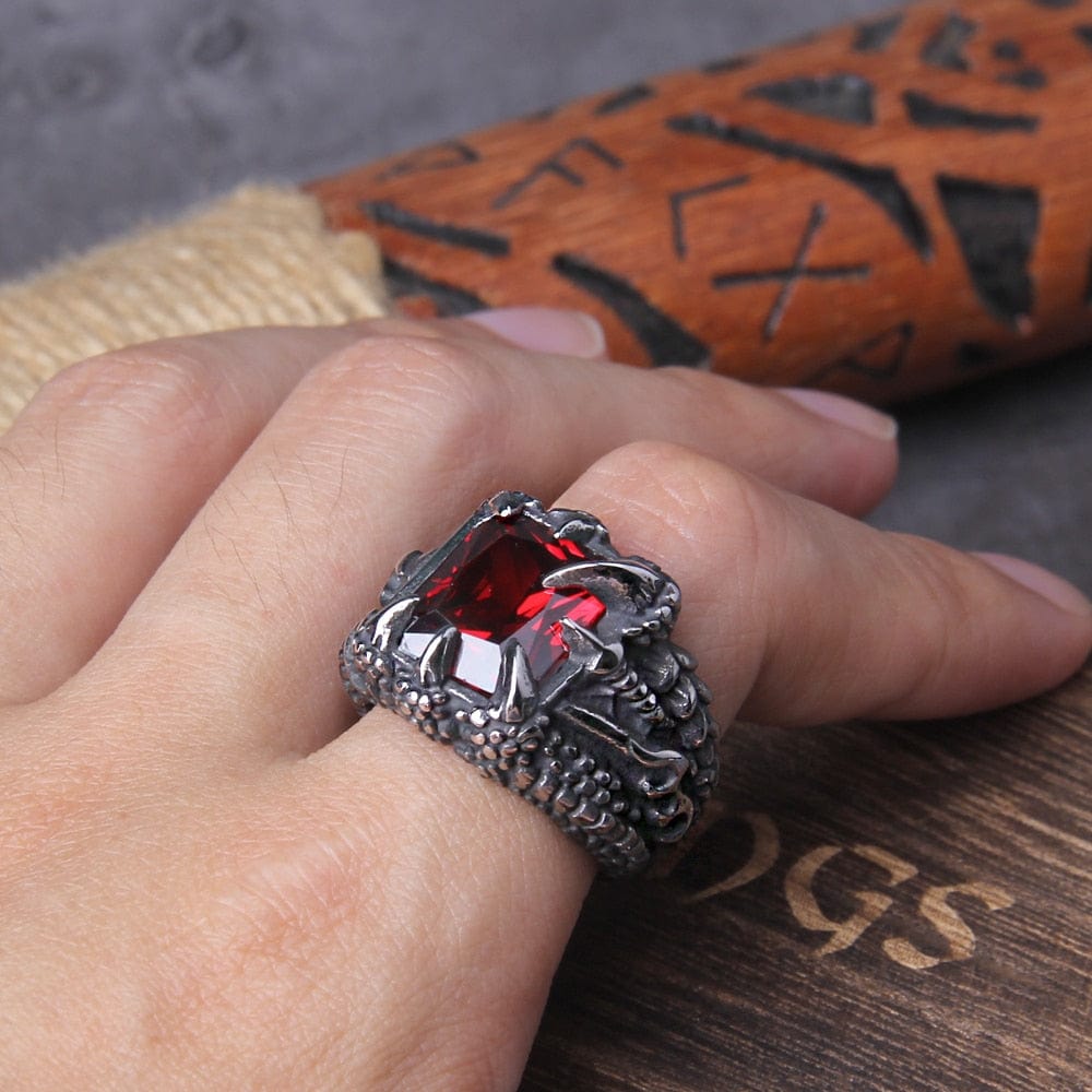 Bague viking "Anneau des Quatre Feux du Dragon"-HERITAGE VIKING