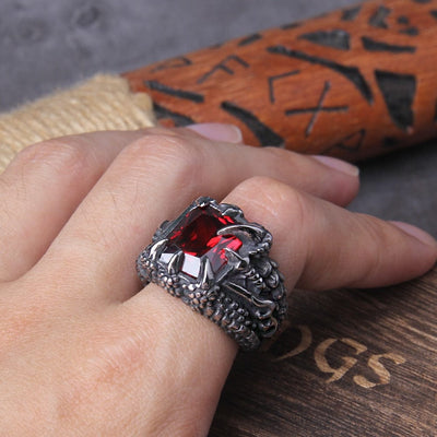 Bague viking "Anneau des Quatre Feux du Dragon"-HERITAGE VIKING
