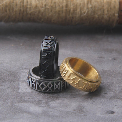 Bague Viking "Bague Futhark: Echo de l'Infini"-HERITAGE VIKING